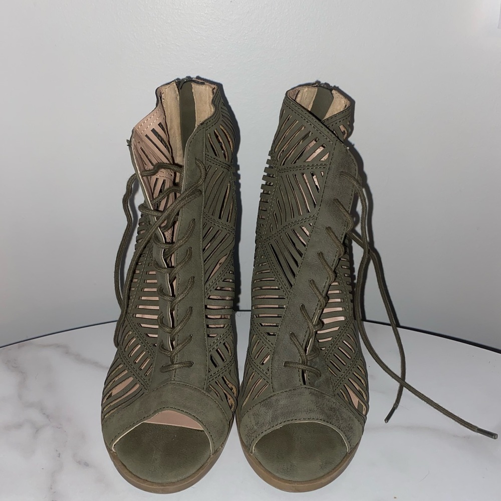 Mix No. 6 Olive Lace-Up Heels